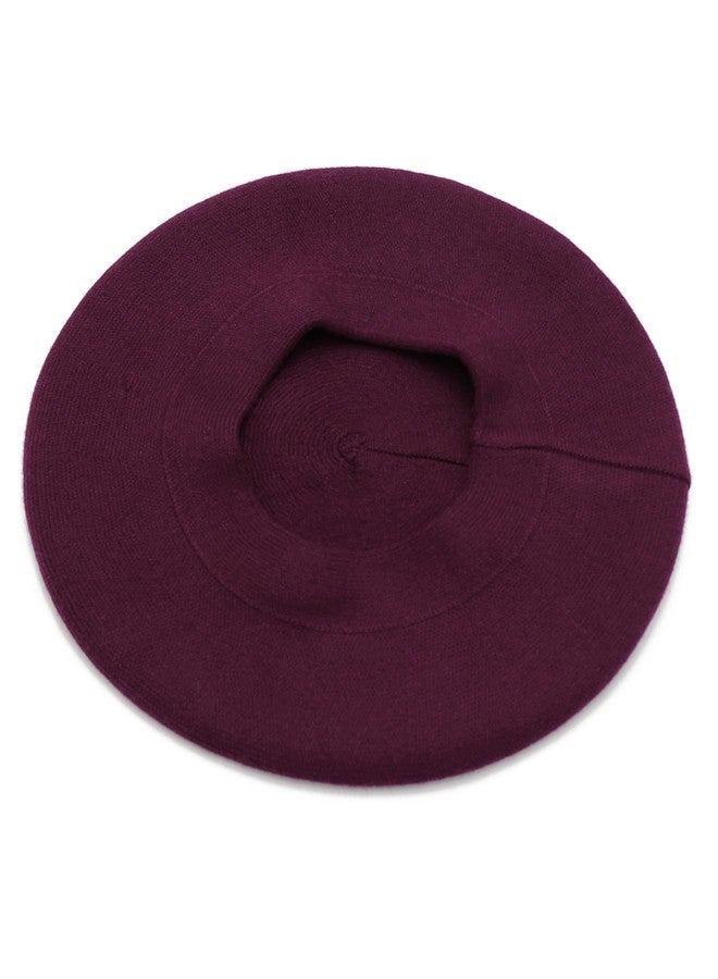 Umeepar Women French Beret Hat Reversible Double Layer Hat Solid Color (US, Alpha, One Size, Burgundy) - Image 4